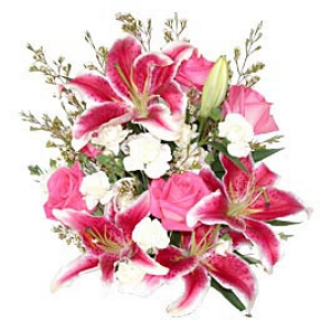 Lily, Rose & Carnation Bouquet