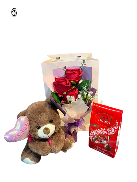 Rose Bouquet & Plushie Gift Set