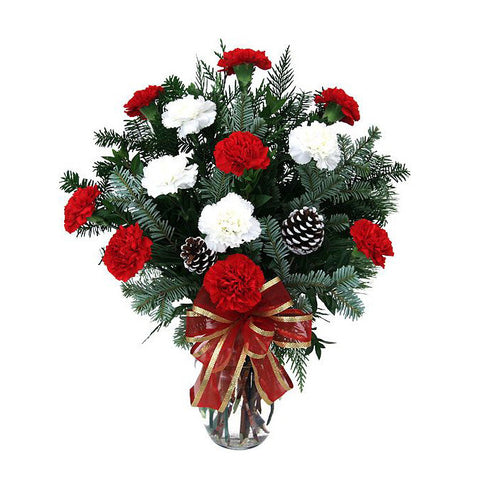 White alstromeria Holidays  Arrangement