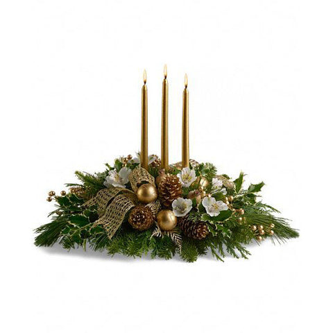 Golden Holiday Centrepiece
